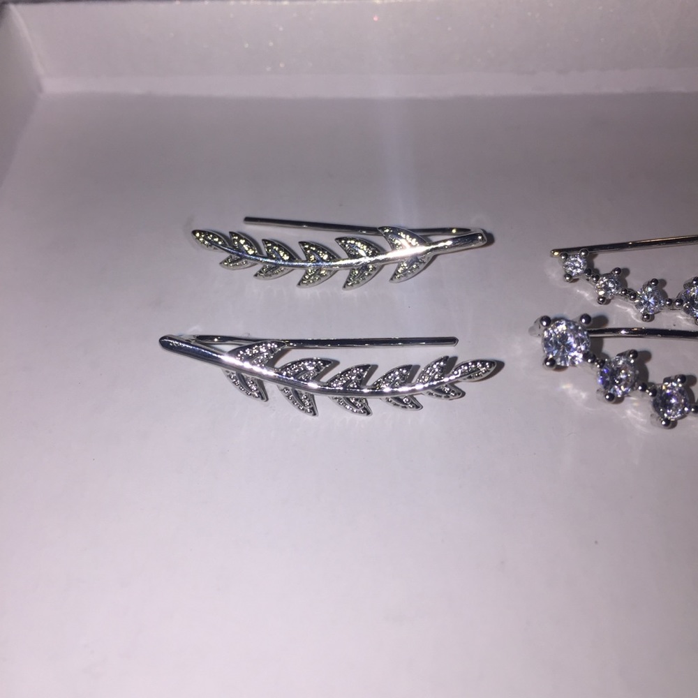 Silver climber earrings - Picture 3 of 4